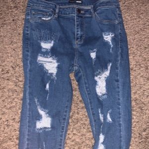 True to size distressed jeans